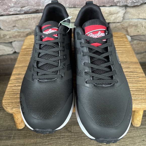 Rawlings Other - Rawlings League Turf Mens Shoes 7D Black White Leather Lace-Up Baseball Cleats